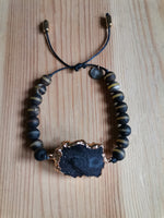 Load image into Gallery viewer, Myra statement Stone Bracelet ~ Black stripe
