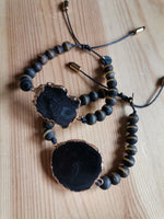 Load image into Gallery viewer, Myra statement Stone Bracelet ~ Black stripe
