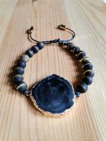 Load image into Gallery viewer, Myra statement Stone Bracelet ~ Black stripe
